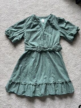 joie green eyelet dress Sweet Harmony Green Eyelet Midi Dress, Small - The Mint Julep Boutique main image 0